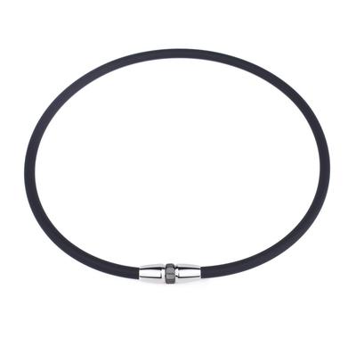 Magnetic Necklace for Men Be Worn All Year Black [FUANNA] [Can Round] (50cm, + Black)