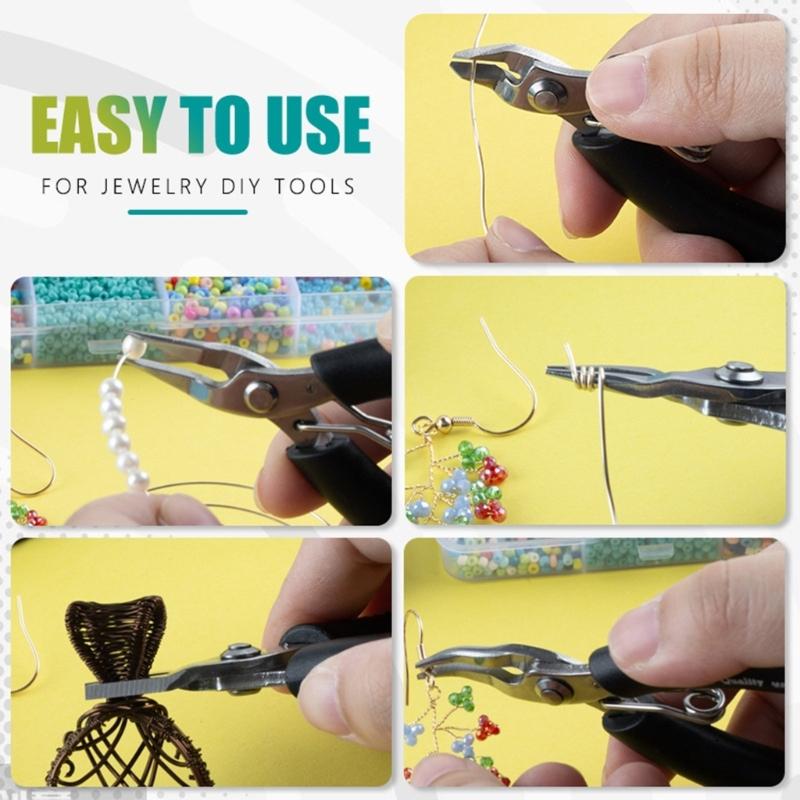 Set of 5 Jewelry Pliers Essential Crafting Tool Cutting Pliers Round Nose Pliers Suitable for Necklace Bracelet Making