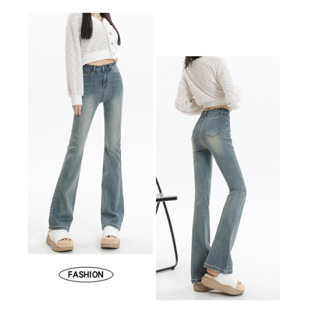 Spring High Waist Slim Stretch Retro Flared Pants