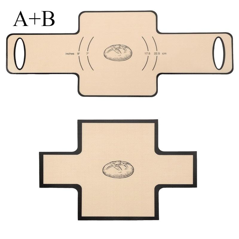 Silicone Bread Liner Reusable Food-Grade Bread Baking Mat Heat Resistant Sling Non-Stick Loaf Pan Lifters Dough Transfer Tool