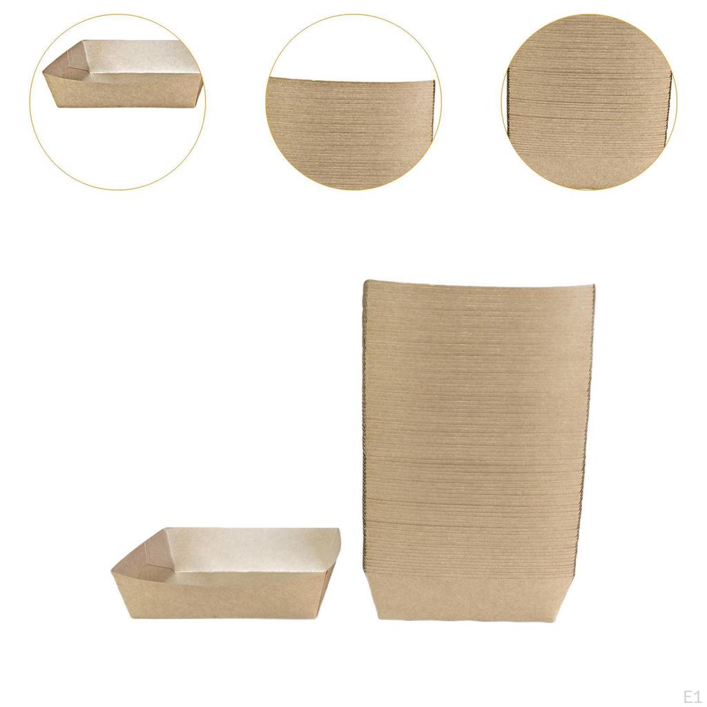 100 stück Kraft Papier Lebensmittel Tabletts Professionelle für BBQ Französisch Frites Hund