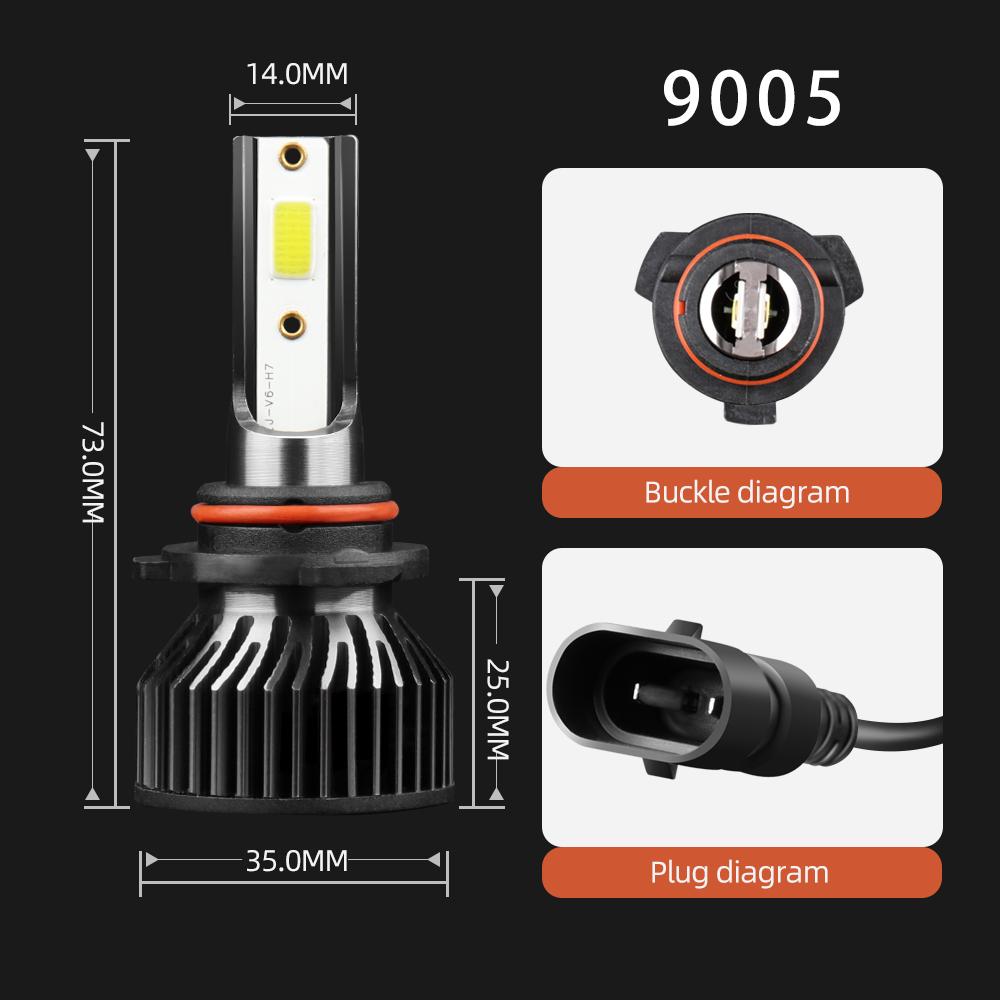 6X Ultra-Bright Led Light Bulbs Combo High Low Beam Replacement Car Front Fog Lamps For Honda Civic 2006-2012 2013 2014 2015