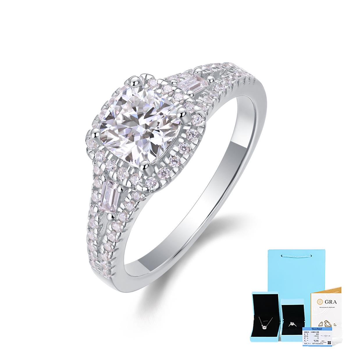 

High-End Moissanite Sterling Silver Ring: Elegant, Durable, and Designed for Women. US Size 7