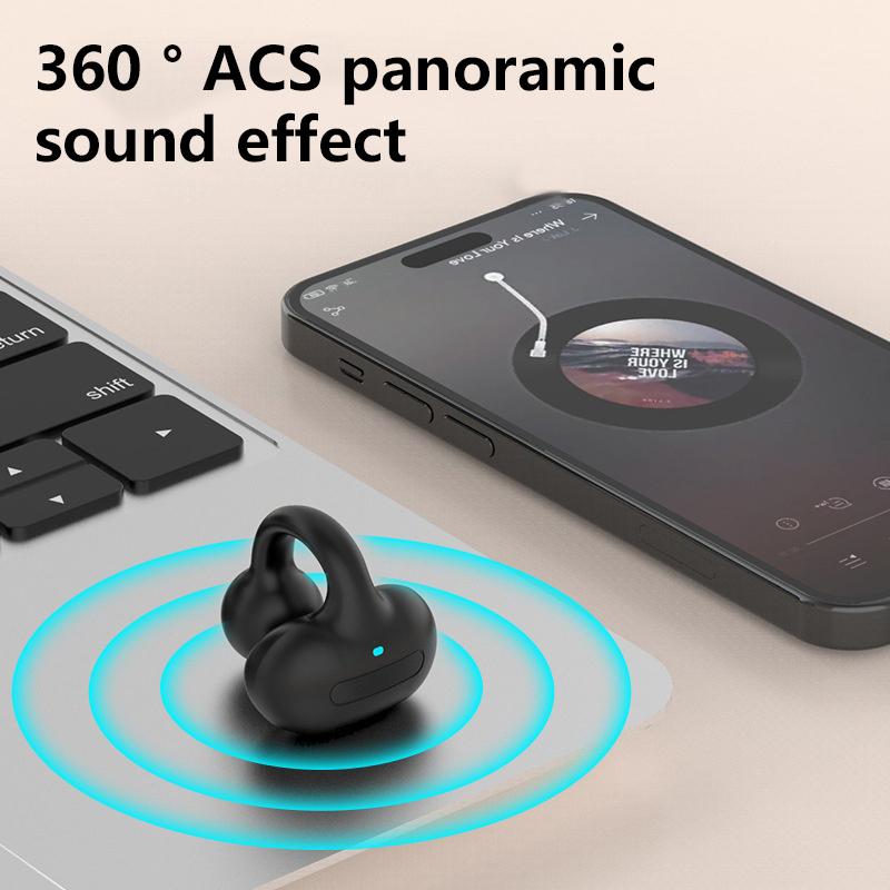 M-S8 Tws Wireless Bluetooth Headphones Bone Conduction Headset Hifi Stereo Music Ear Clip On Ear Earring Sports Earbuds With Mic