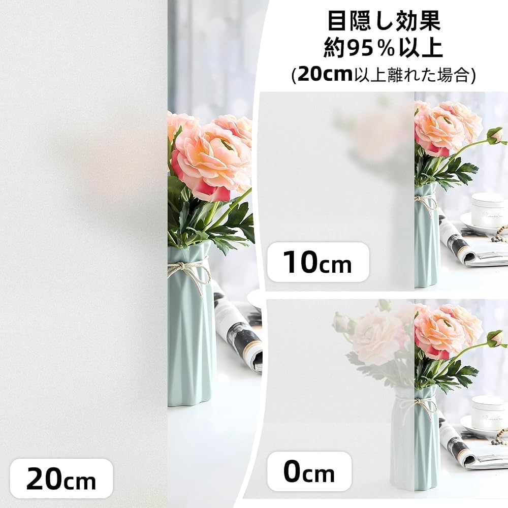 DIFIT Window Privacy Film, Frosted Glass Look, Privacy Screen, UV Cut, 90x400cm