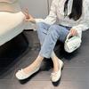 Women Flat Shoes Large Size Women's Shoes Bow Tie Flat Sole Single Shoe Women's Retro Women Work Shoes Comfortable for Work