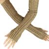Women's Cable-Knit Arm Warmers - Solid Color, Half-Finger, Stretchy & Windproof for Autumn/Winter