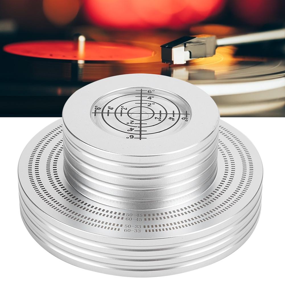 LP Vinyl Record Weight Stabilizer Turntable Disc Clamp with High Precision GradienterSilver