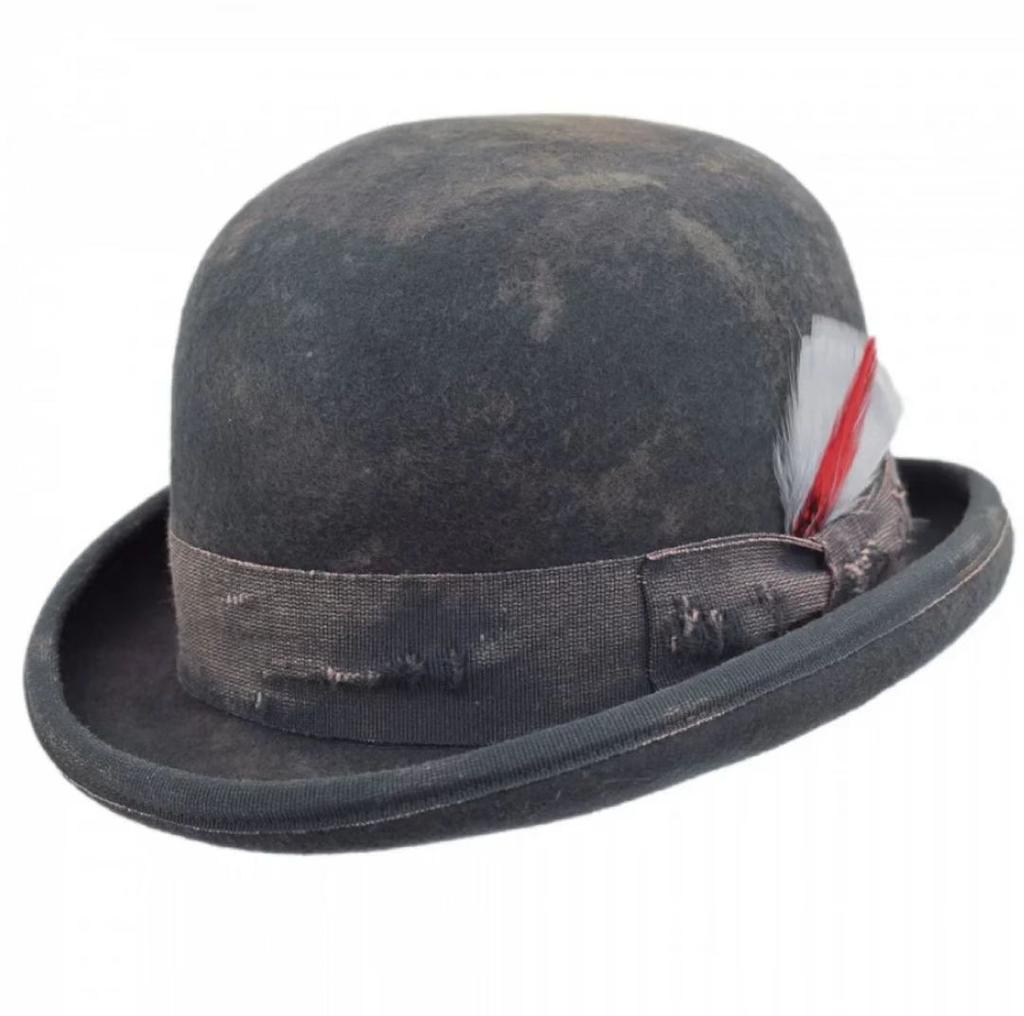 Dome Flanged Felt Hat, Pure Wool Top Hat, Webbing Decorative Felt Woolen Hat