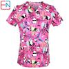 Hennar Women Scrub Top   Uniforms V-Neck Short Sleeve S-5XL Hospital Clinical scrubScrubs Top