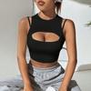 Basic Casual Street Style Solid Fitted Cropped Sleeveless Tank Top