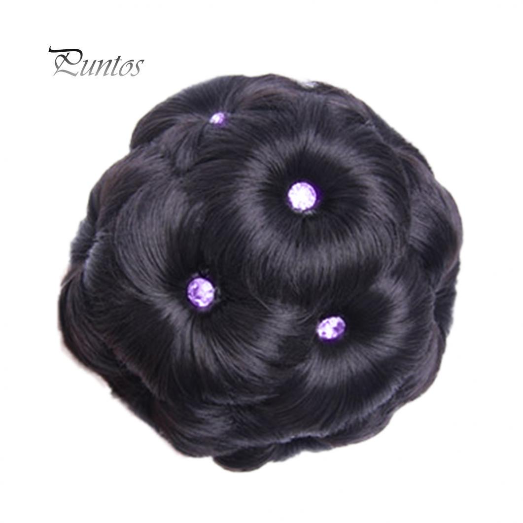 

Красивый секретный искусственный кристалл, синтетический пучок для наращивания волос, эластичный свадебный пончик, шиньон 7