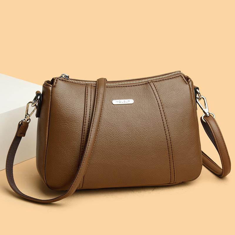 Crossbody Bag Spring Urban Simple Soft Leather Single-shoulder Bag Middle-aged Mom Bag