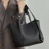 Design Tc Cowhide Large Capacity Genuine Leather Fashion Handbag Deformable Commuter Vegetable Basket Bag Bucket Women'S Bag