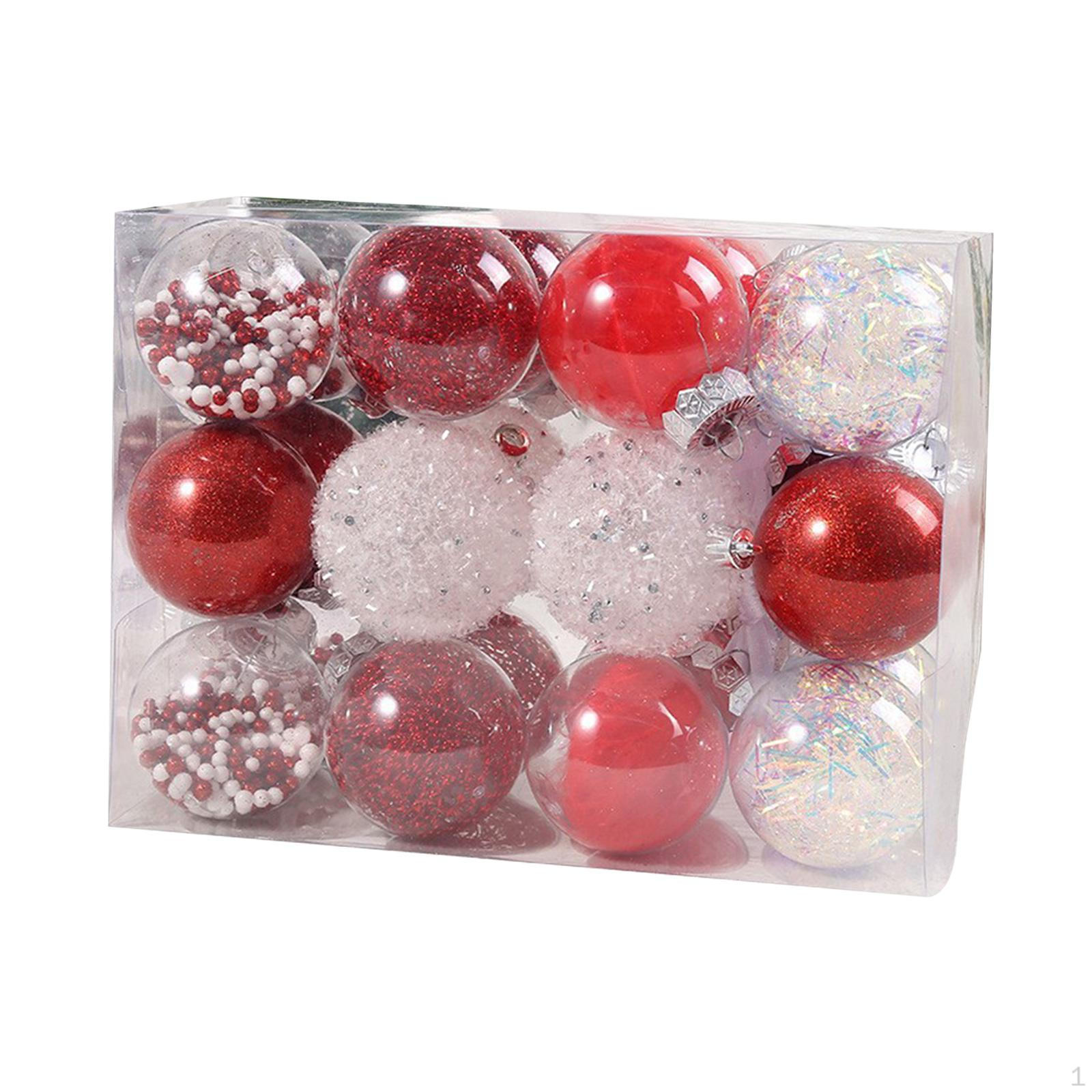 

24 шт. Рождественские шары, украшения, безделушки, подвесные шары для елки Red