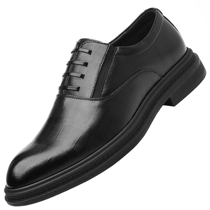 

Fashion Men Casual Shoes Leather Pointed Toe Lace -Up Slip - Resistant Outdoor Shoes Dress Shoes Business Casual Office Footwear 37 чёрный