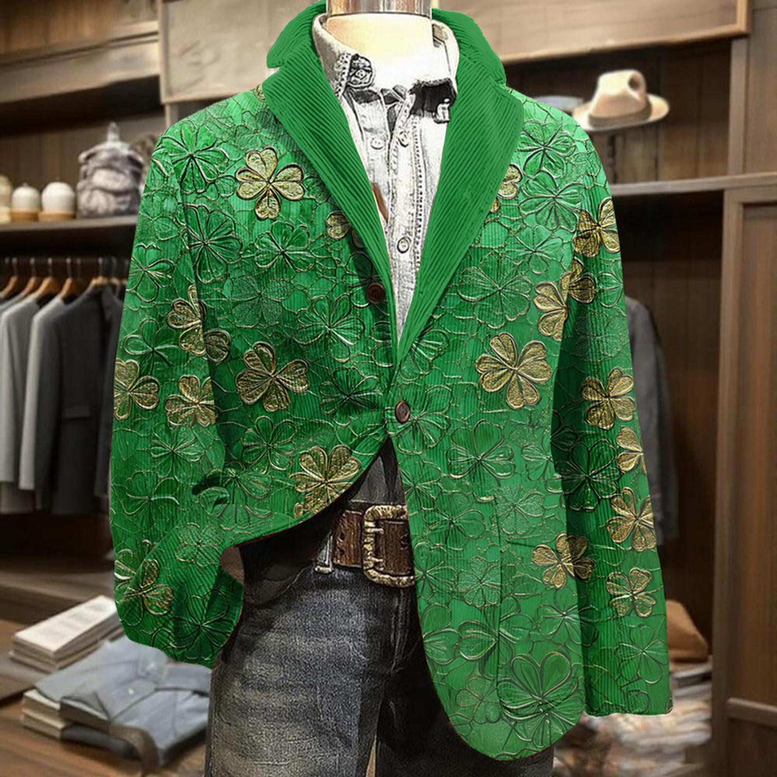 Мужская деловая повседневная мода Принтованная вельветовая куртка L