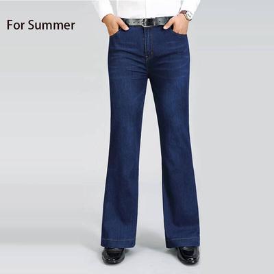 Men's Summer Thin Stretch Mid-rise Jeans Men's Flared Jeans