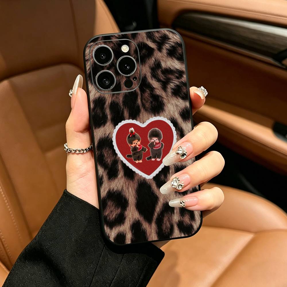 Cute M-monchhichis-s Phone Case For iPhone 17,16,15,14,13,12,11 Pro Max,16Plus,XS Soft Black Cover iPhone16plus
