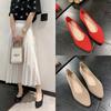 2025 spring and summer new fashionable breathable flat-soled Doudou shoes shallow mouth one pedal lazy shoes flying woven pointed single shoes