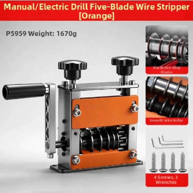 Manual Dual-drive Wire Stripper, Suitable For Precise Cutting And Stripping Of 1-17mm Scrap Wire And Copper Wire Cables