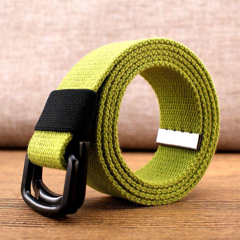 Men's Canvas & Leather Double Ring Stretch Belt