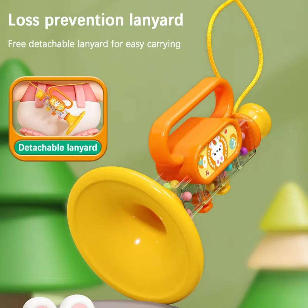 Non-Toxic Cartoon Rabbit Trumpet Mini Multi Function Playable Musical Instrument Funny Early Educational Creative Learning Horn Toy Gift