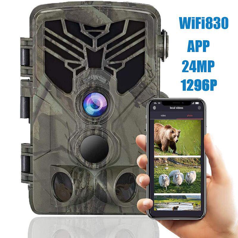 WiFi830 Night Vision Trail Camera: 24MP, 1296P, WiFi/Bluetooth, APP Support verde