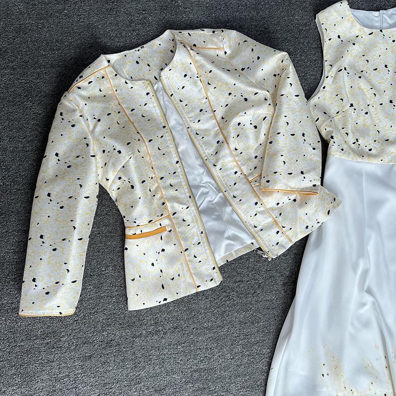 Women's Formal Ensemble: Cross-border African, European, and American Fashion, Slim-Fit Dress with Elegant Outerwear