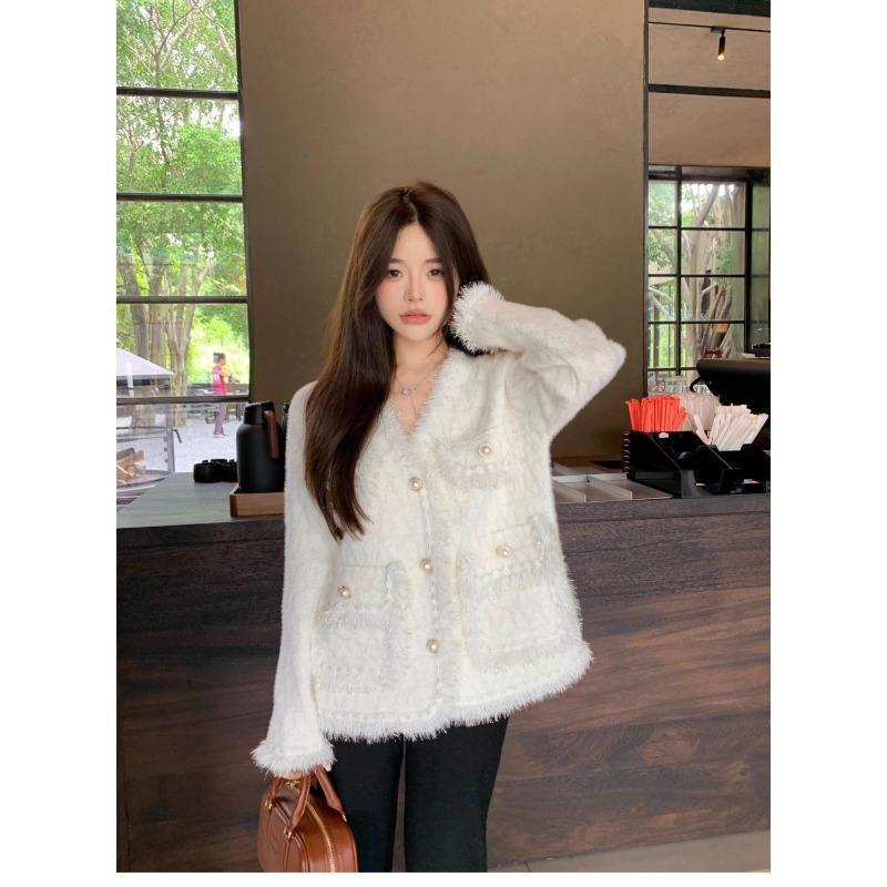 Celebrity High-end Western Style Knitted Cardigan for Women Lazy Style Chic and Beautiful French Style Jacket