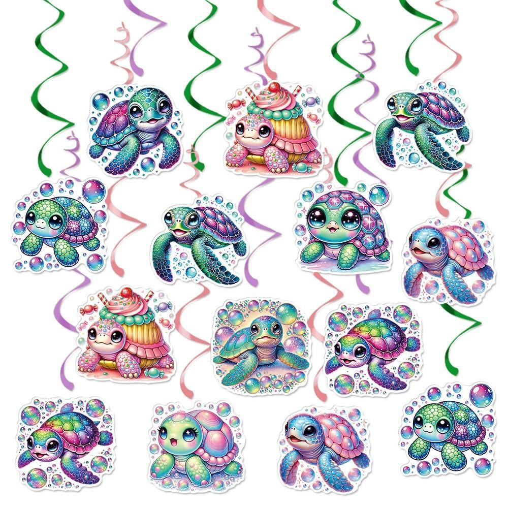 Sea Birthday Turtle Party Decor Spiral Hanging Ornaments For Ocean Theme Events