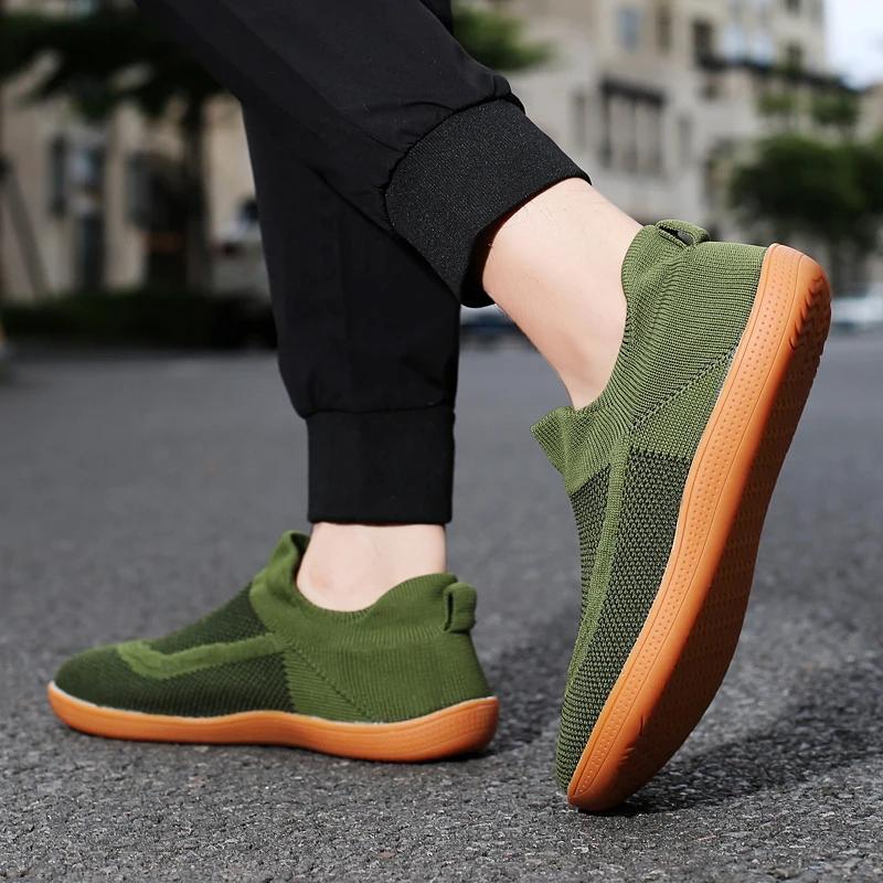 Mesh Herren Barfußschuhe Atmungsaktiv Zero Drop Sohle Casal Sneakers Herren Weite Passform Freizeitschuhe Übergröße 39-46