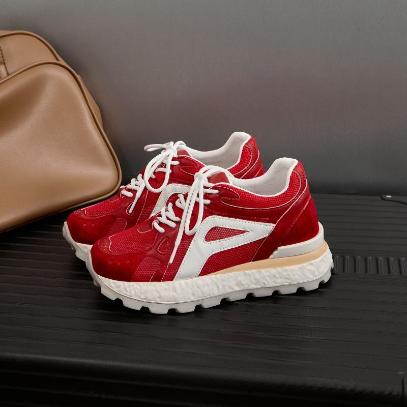 Thick-soled inner height increase for women's autumn new breathable casual versatile muffin sole sneakers for women