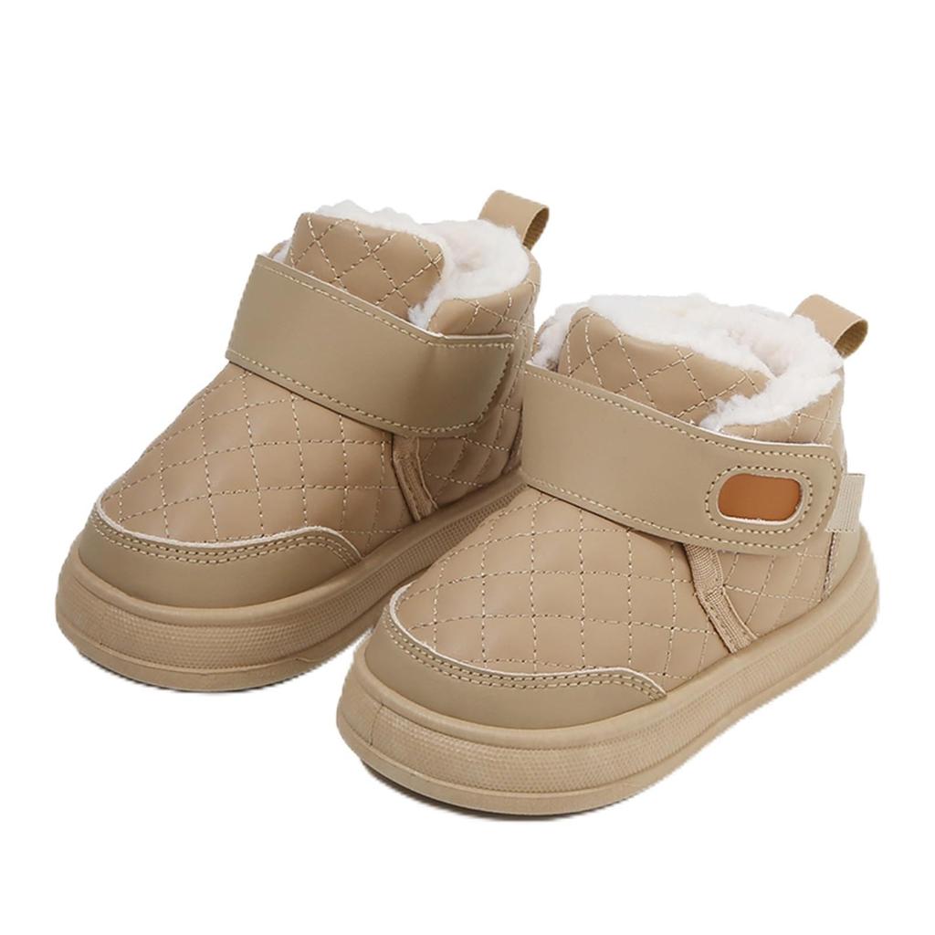 Ulogu Snow Winter Boots for Girls and Velcro Perfect for Playing in the Size Kids' Boots, Boys, Closure, Windproof, Non-Slip, Warm, Snow, Khaki,