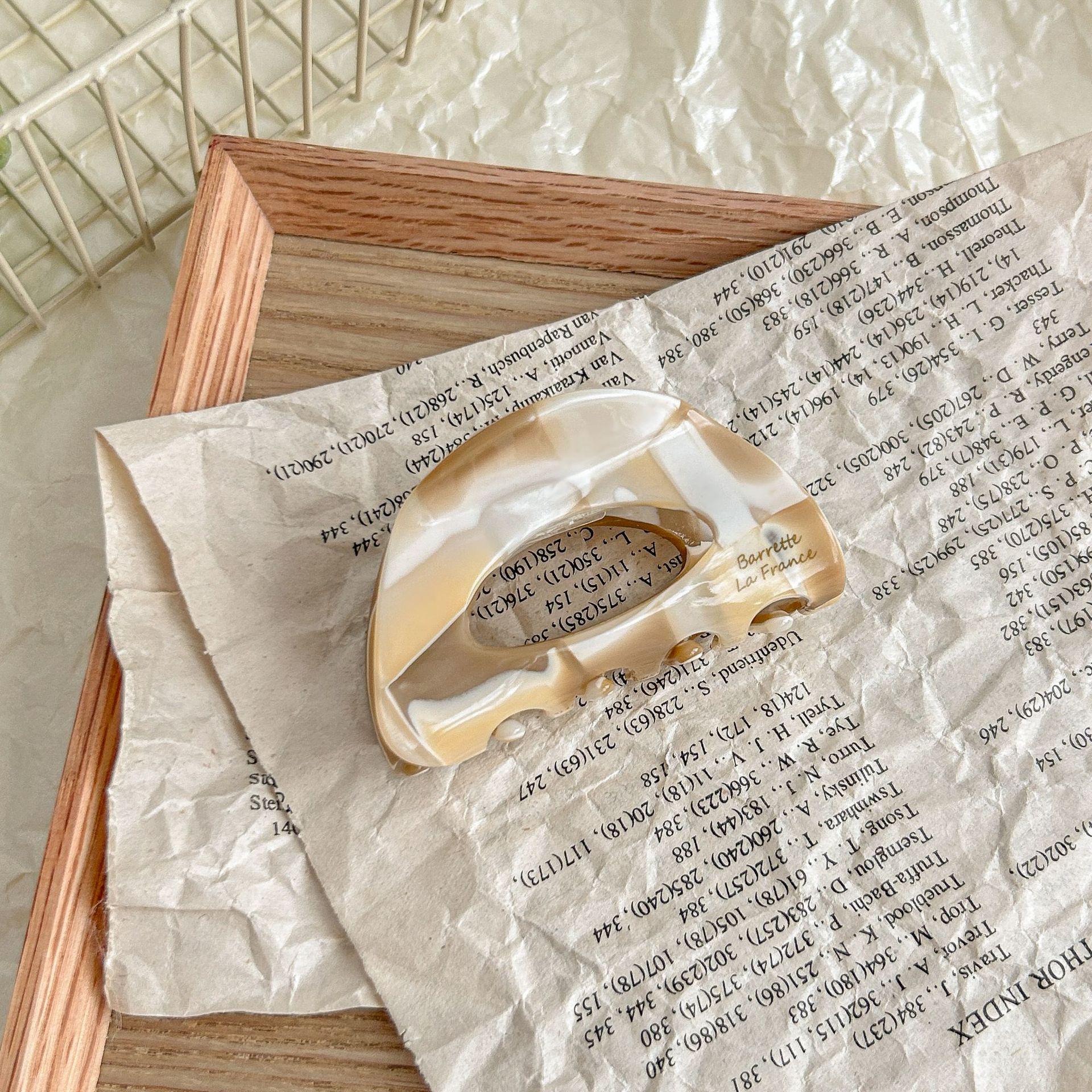 

2024 Женская заколка-коготь для волос в корейском стиле, полукруглая, из ацетата кофейного цвета, для полухвоста