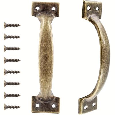 12pcs Antique Bronze Drawer Pull Rustic Iron Door Handle Vintage Farmhouse Cabinet Hardware with Screws