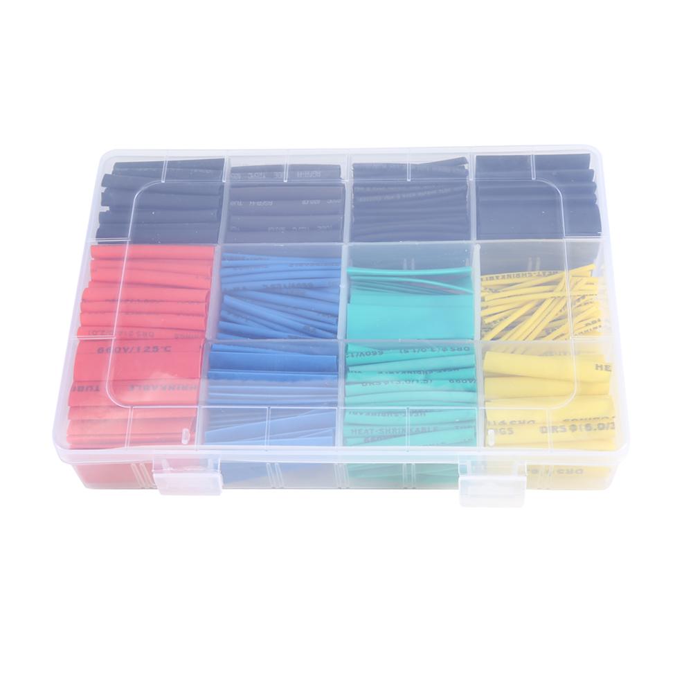 

530Pcs 2:1 Heat Shrink Tubing Halogen free Tube Sleeving Wire Wrap Cable with Box