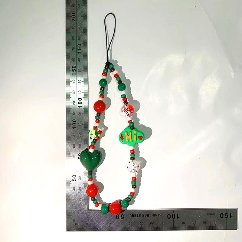 1PC Accessori Perline Portachiavi Carino Uomo Ragazza Natale Catena Per Telefono Gioiello Ciondolo Anti-Smarrimento Acrilico Regalo