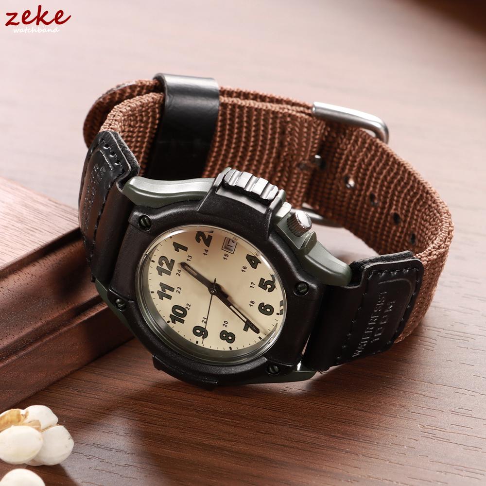 19mm Nylon Watch Strap for Casio FT-500WC Black Green Bracelet Ribbed Strap for Military Ballistic Fabric Replacement Watchband
