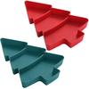 Amosfun Christmas Tree Snack Serving Tray 3 Grids Tree Shaped Plates for Dried Fruits Candy Nuts Treats Snack Christmas Party Favors 7 x 10 x 1.2