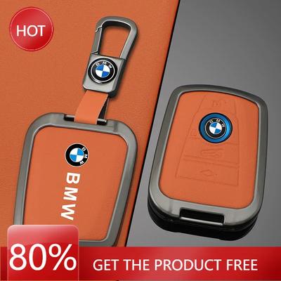 Funda para Llave de Coche Remota de Aleación de Zinc y Cuero Naranja Caliente 2025 Para Serie I3 I8 2014 2015 2016 2017 2018 Llavero de Protección Acceso