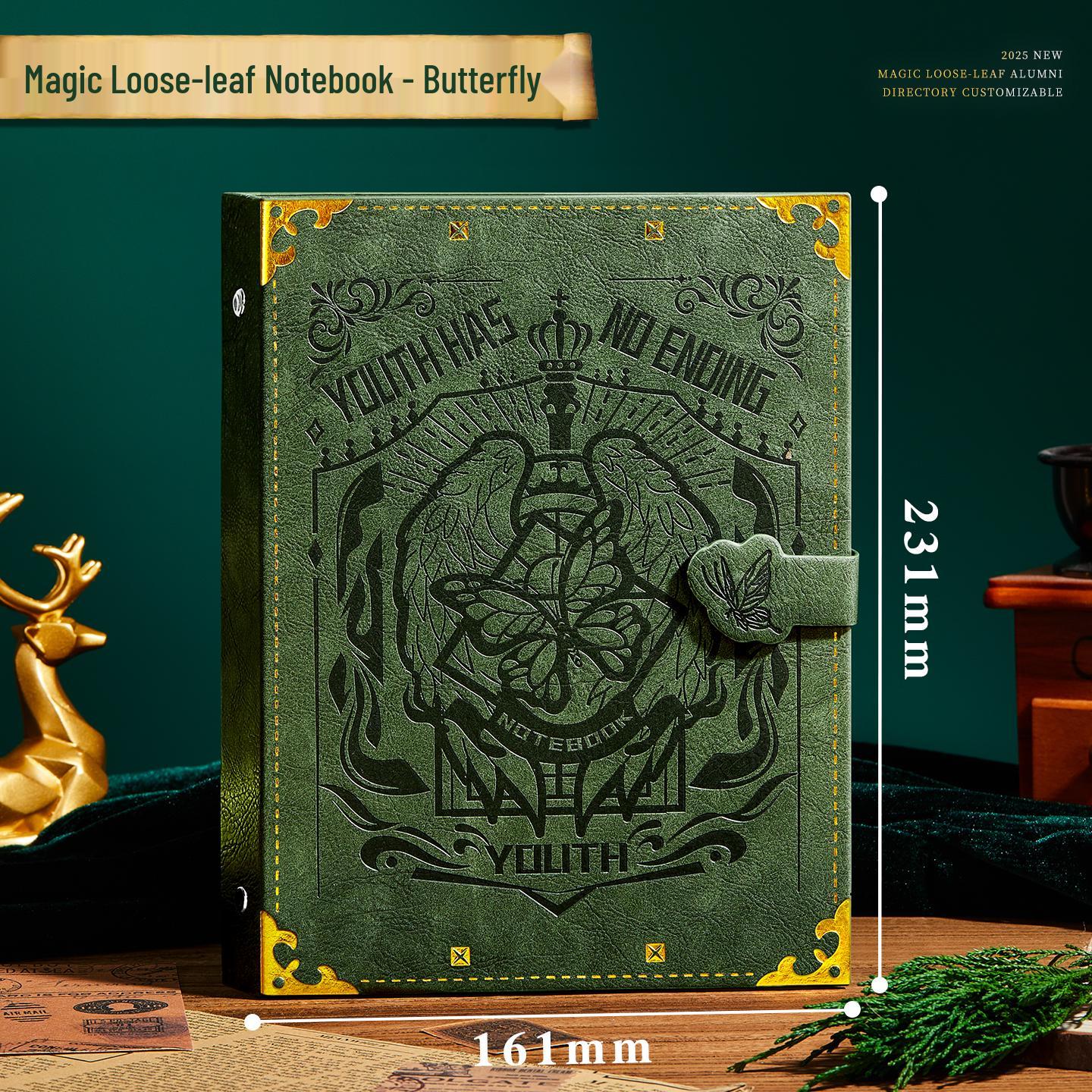 Magic Retro A5 Loose-Leaf Notebook 2026: Detachable High-Value Diary with Buckle