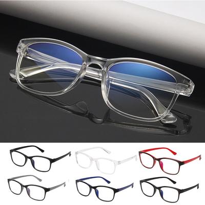 Eyewear Clear Lens Square Reading Glasses Flat Mirror with Blue Film Computer Eyeglasses Frames