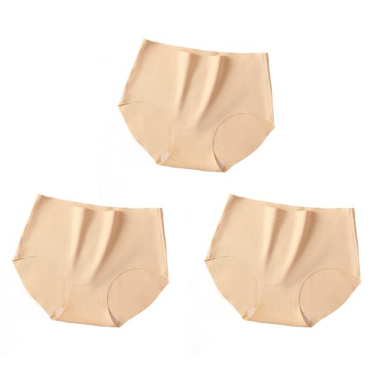 

Женские бесшовные трусы 3/6 шт., нижнее белье Ice Silk, со средней талией, не показывающие трусики, мягкие дышащие трусы M