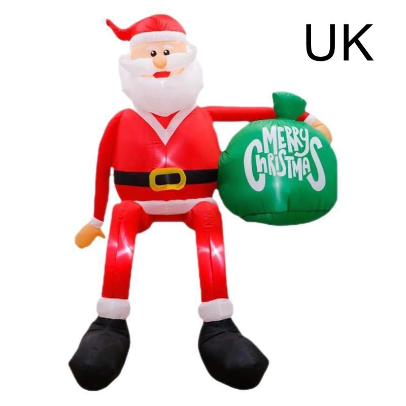 

2.4M/7.8Ft Christmas Decorations Inflatable Toy Santa Claus On Chimney Home Yard Xmas Ornaments Led Decor Christmas Inflata UK