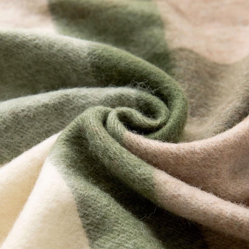 Hengyuanxiang Gentle Plaid Cashmere Wool Blend Scarf