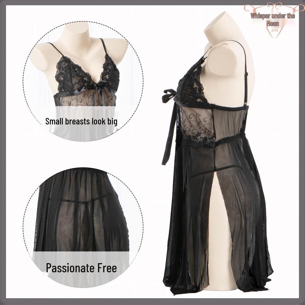 Lace Nightgown - European & American Sexy Embroidered Women's Sling Dress