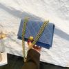 Fashionable Denim Women's Crossbody Bag Vintage Blue Quilted Chain Shoulder Bag