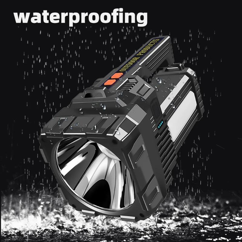 Solar Energy High Power LED Flashlight Type-C Rechargeable Strong Light Lamp Waterproof For Outdoor Camping Hiking