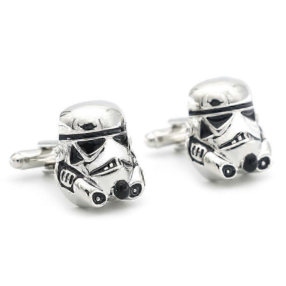 Star Wars Stormtrooper Men's Novelty Silver Zinc Alloy Cufflinks